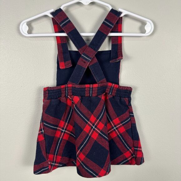 Janie and Jack Baby Girls 3-6 Months Plaid Jumper Dress Red Black Holiday - Picture 2 of 3